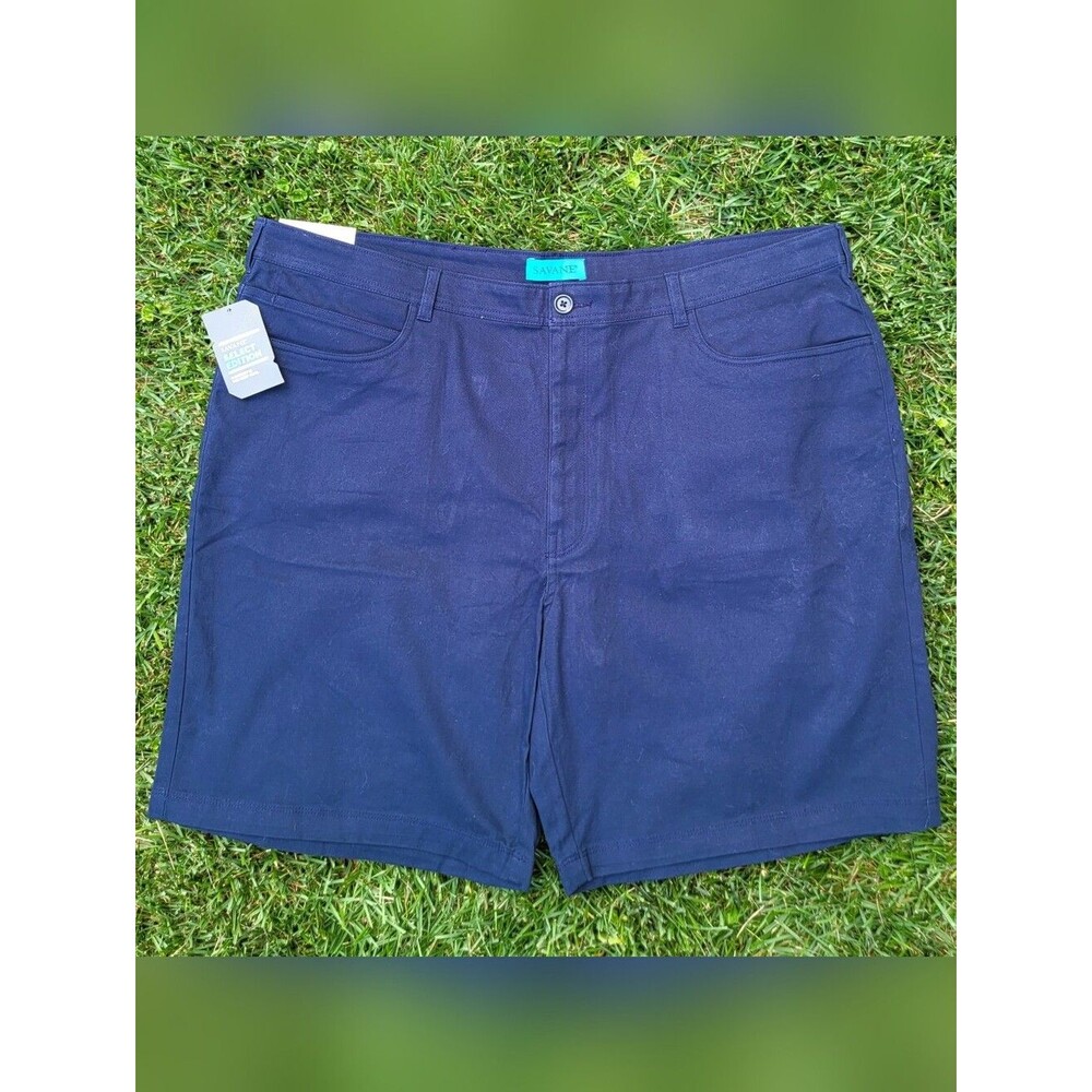 NWT Savane Mens Chino Shorts 9" Inseam "Total Eclipse" Navy Blue Size 42 (43W)
